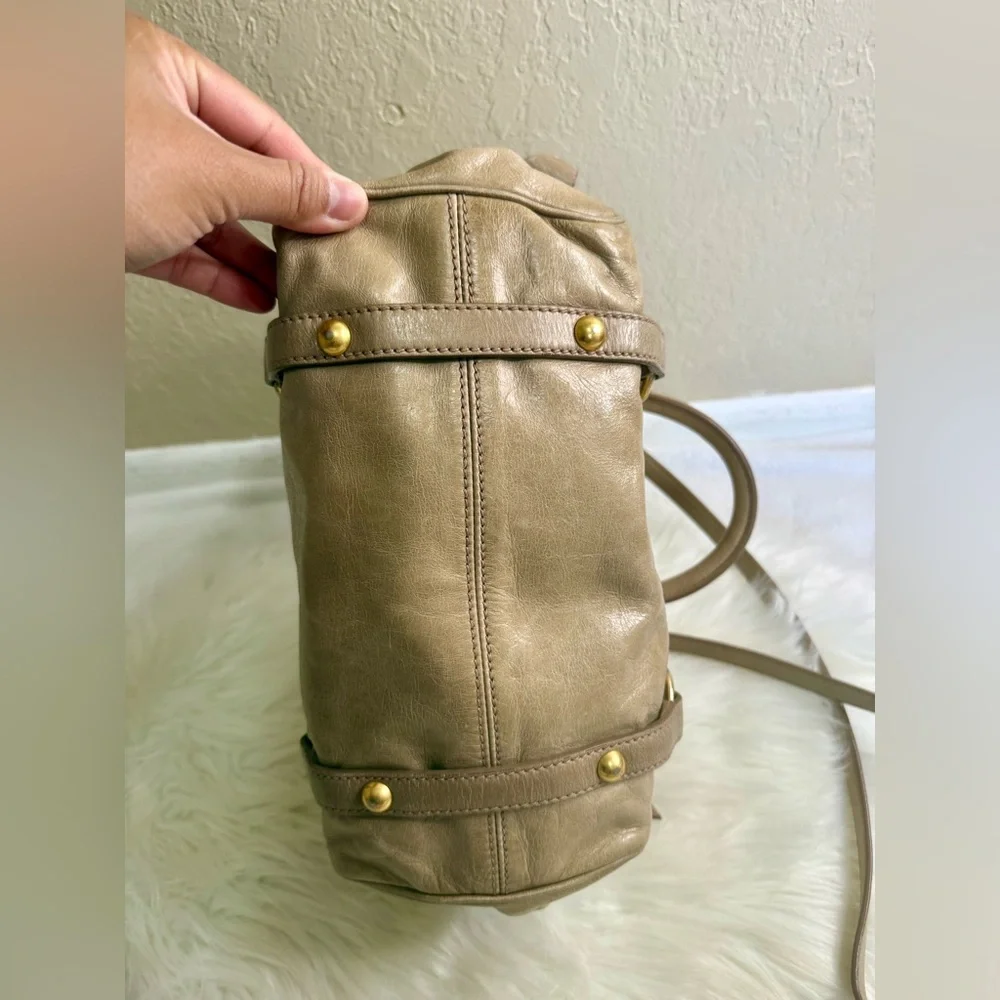 Miu Miu Beige Leather Satchel with Gold Hardware - Picture 6 of 13